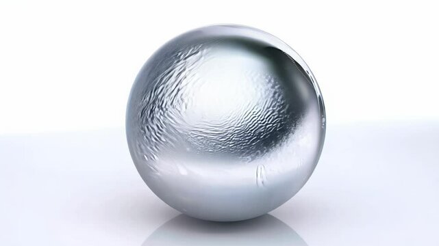 Realistic 3D animation of the abstract morphing liquid iridescent silver sphere with an ethereal glow rendered in UHD