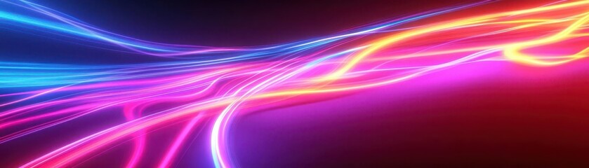 Neon electric currents racing across a vibrant background, Abstract background, High-energy, dynamic