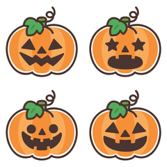 ハロウィンのかぼちゃ　アイコンセット