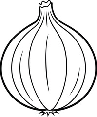 Onion vector line art illustration isolated in white background