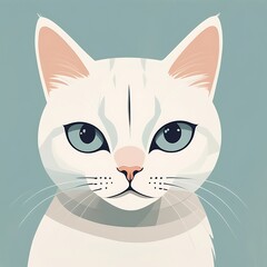 Obraz premium white cat with eyes