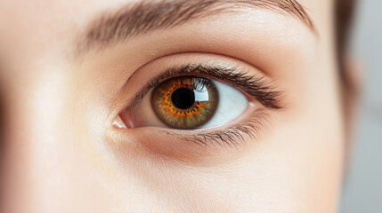 Fototapeta premium Close-Up of a Brown Female Eye in Professional Photography