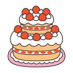 苺がのったホールケーキ