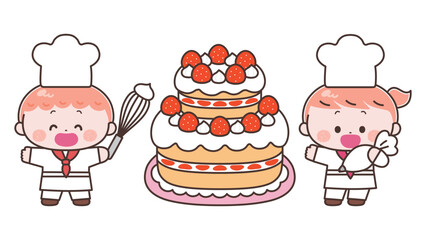 ケーキを作る　子供