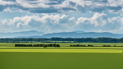 Obraz premium golf course with sky and clouds