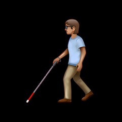 Fototapeta premium Person with White Cane Emoji 