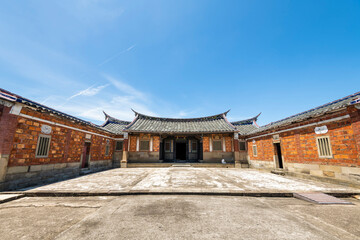 Fototapeta premium Building view of the Lee Teng-fan's Ancient Residence in Daxi of Taoyuan, Taiwan.