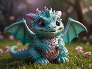 Obraz premium a toy of a lizard with a big smile on its face.