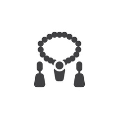 Necklace and earrings vector icon
