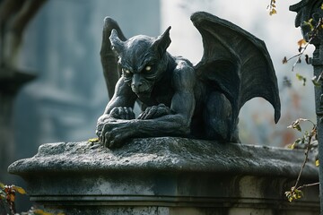 Stone Gargoyle Statue on a Building