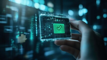 Digital wallet showing a successful transaction with a green checkmark, illustrating ease and reliability