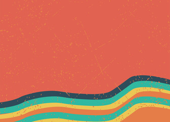 Abstract Retro Color in Orange Background