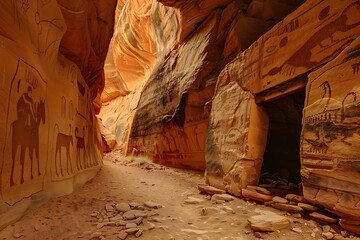 A canyon with ancient petroglyphs