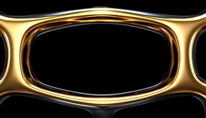 Abstract Golden and Black Interlocking Curves