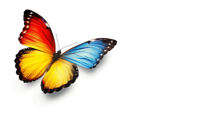 Monarch butterfly on white background