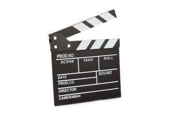 Movie clapper. Movie clapper isolated on white background. Concept recreation and entertainment....