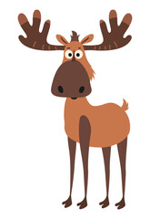 Deer Cartoon Character. Flat Vector Illustration