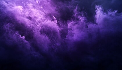 Obraz premium Mysterious Halloween Night with Dense Purple Mist and Ghostly Figures