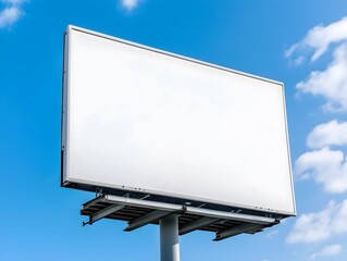 Large Blank Billboard against Blue Sky: Advertising Space Ready for Your Message