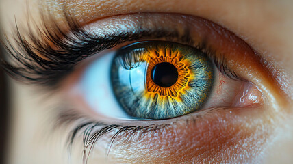 tear coming out of the tear duct of an adult person's eye, macro style