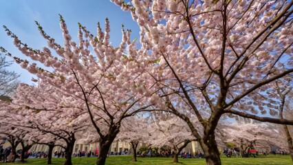  Springtime Cherry Blossoms in Full Bloom