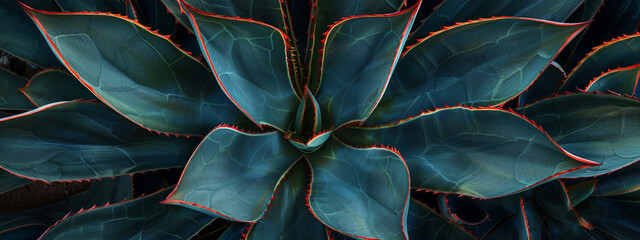 Prickly fullness A bird's eye view of a green agave tree