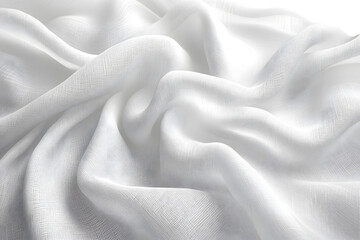 Obraz premium close-up of light gray linen fabric, showcasing intricate textures and gentle curves.