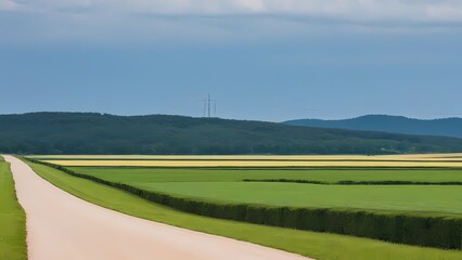 Obraz premium field and sky with clouds