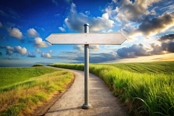 Aerial view of road signs pointing to cooperation and competition