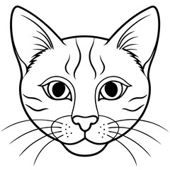 cat line art vector 