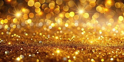 Aerial view of shiny gold objects on a flat surface