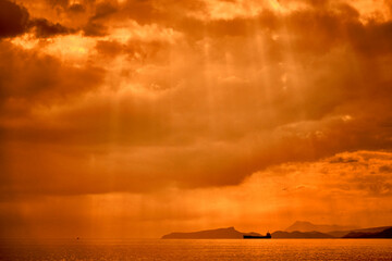 sunset over the sea
