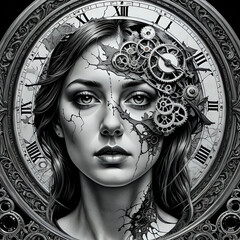 Abstraktion Schwarz wei&szlig; Zeit 1x1. Hintergrund f&uuml;r das Design 2.