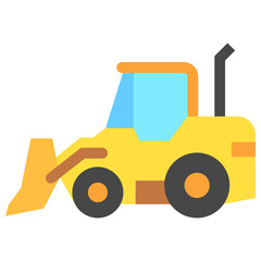 Backhoe Loader multi color icon. related to heavy machinery, industry, construction theme. best for UI, UX, app and web development.