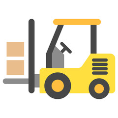 Forklift multi color icon. related to heavy machinery, industry, construction theme. best for UI, UX, app and web development.