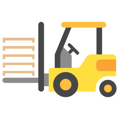 Forklift multi color icon. related to heavy machinery, industry, construction theme. best for UI, UX, app and web development.