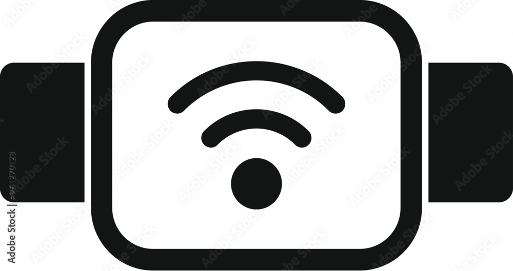 Poster simple vector icon of a smartwatch displaying a wifi signal icon