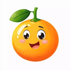 Obraz premium Cute cartoon orange emoji icon