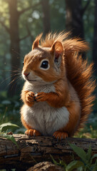 A tender scene featuring a tiny squirrel