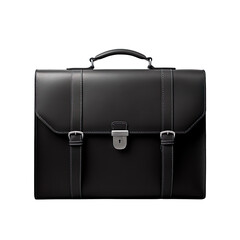 A black briefcase isolated on transparent and white background