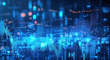 Fototapeta premium Abstract Blue Data Visualization