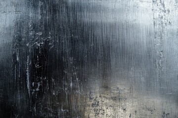 Obraz premium Dark gray silver background with a brushed metal effect, featuring a rough, grungy grain texture. It resembles stainless steel, perfect for a sleek, industrial look , ai