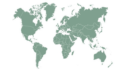 Obraz premium World map. Grey modern vector map. Silhouette map