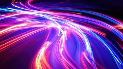 Abstract Light Trails in Neon Colors