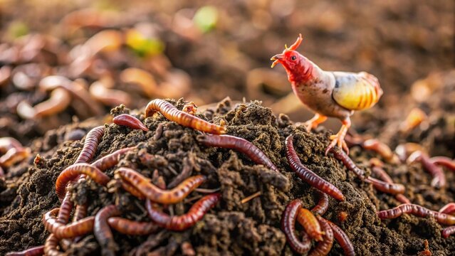 Angry farmer struggling with chicken manure worm mites issue in poultry