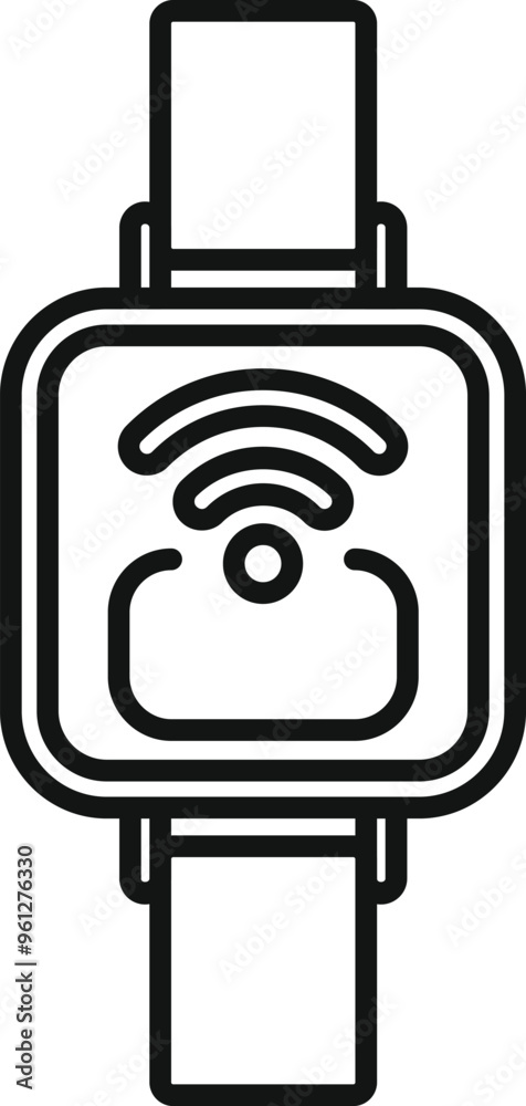 Poster smartwatch displaying wireless network connection icon, a smartwatch is displaying a wireless networ