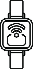 Smartwatch displaying wireless network connection icon, a smartwatch is displaying a wireless network connection icon, symbolizing connectivity and internet access