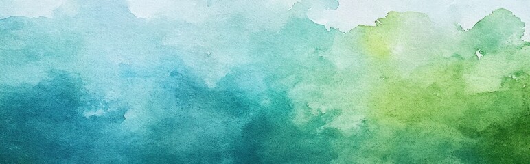 Fototapeta premium Serene Watercolor Abstract: Blending Nature's Colors for a Calming Atmosphere