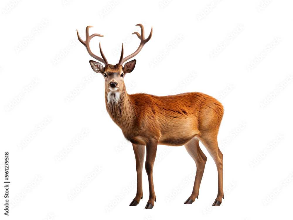 Wall mural a deer isolated on transparent and white background