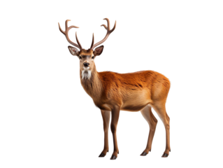 A Deer isolated on transparent and white background